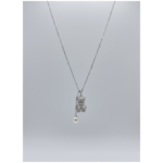Dublin Silver 925 Sterling Silver Teddy Bear Pendant Necklace with Pearl Charm