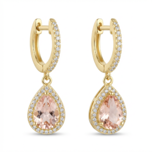 Elegant 925 sterling silver drop earrings with teardrop design