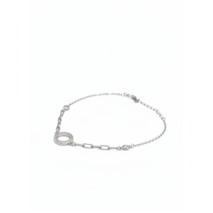 925 Sterling Silver Elegant Circle Bracelet Adjustable Chain | Dublin Silver