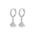 Sterling silver drop earrings with crystal accents, front view