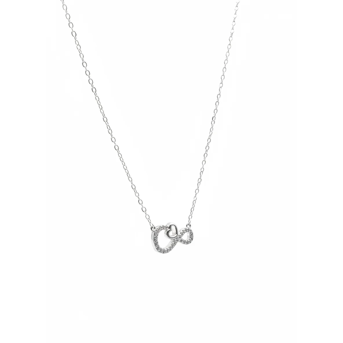 925 Sterling Silver Infinity Heart Pendant Necklace 18-inch Chain | Dublin Silver