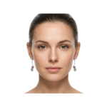 Elegant 925 Sterling Silver Drop Earrings with Pink and Green Stones