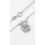 Dublin Silver 925 Sterling Silver Teddy Bear Pendant Necklace