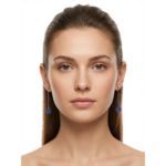 925 Sterling Silver Modern Dangle Earrings with Blue Stones | Dublin Silver