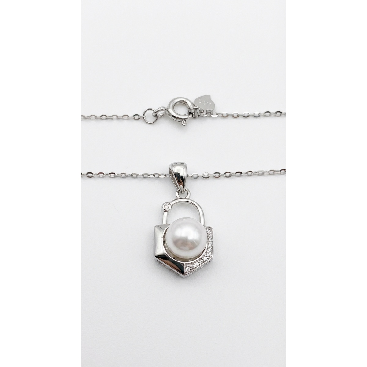 Dublin Silver 925 Sterling Silver Pearl Pendant Necklace