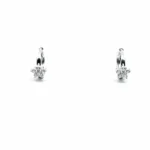 Sterling silver floral crystal stud earrings, front view