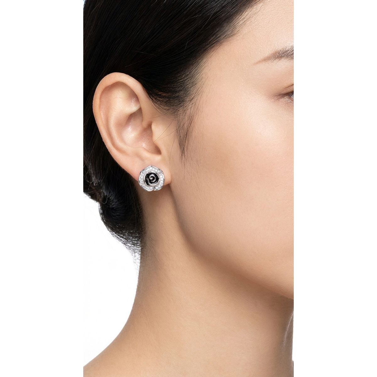 925 Sterling Silver Rose Stud Earrings Elegant Design | Dublin Silver