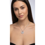 925 Sterling Silver Cubic Zirconia Circle Pendant Necklace | Dublin Silver