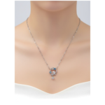 Dublin Silver 925 Sterling Silver Butterfly and Floral Pendant Necklace