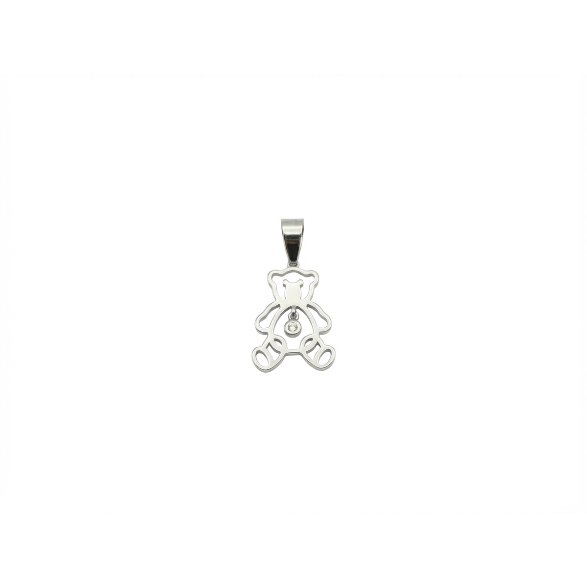 Dublin Silver 925 Sterling Silver Teddy Bear Pendant Necklace