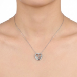 Sterling Silver Heart CZ Pendant Necklace | Dublin Silver