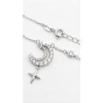 Dublin Silver 925 Sterling Silver Moon and Star Pendant Necklace