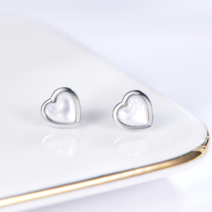 Elegant 925 Sterling Silver Earrings with White Shell Accents