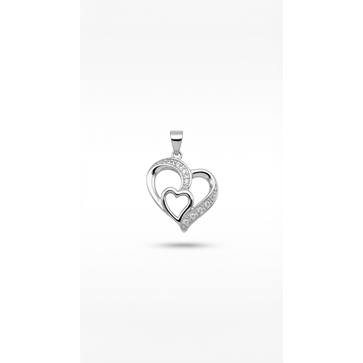 925 Sterling Silver Heart Pendant with Cubic Zirconia | Dublin Silver