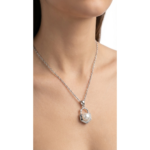 Dublin Silver 925 Sterling Silver Pearl Pendant Necklace