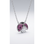 925 Sterling Silver Ladybug Pendant Necklace with Gemstones | Dublin Silver