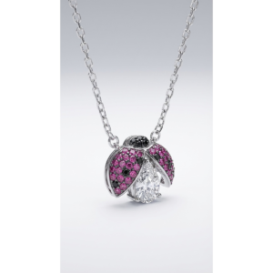 925 Sterling Silver Ladybug Pendant Necklace with Gemstones | Dublin Silver