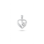 Dublin Silver 925 Sterling Silver Mother and Child Heart Pendant