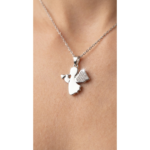 925 Sterling Silver Angel Pendant with Crystal Accents | Dublin Silver