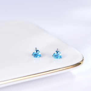 Elegant Aqua Blue CZ Earrings in Premium 925 Sterling Silver