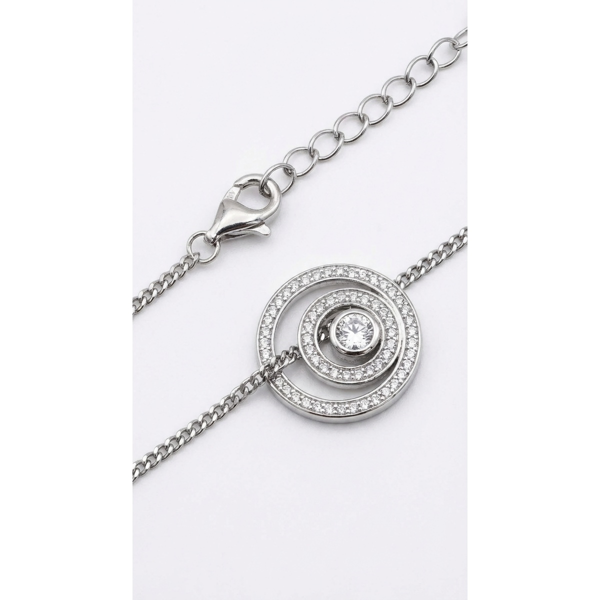 925 Sterling Silver Cubic Zirconia Circle Pendant Necklace | Dublin Silver