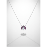 925 Sterling Silver Ladybug Pendant Necklace with Gemstones | Dublin Silver