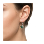 925 Sterling Silver Shamrock Earrings with Green Gemstones | Dublin Silver