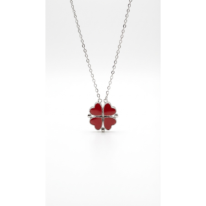 925 Sterling Silver Heart Clover Pendant Necklace 18-inch Chain | Dublin Silver