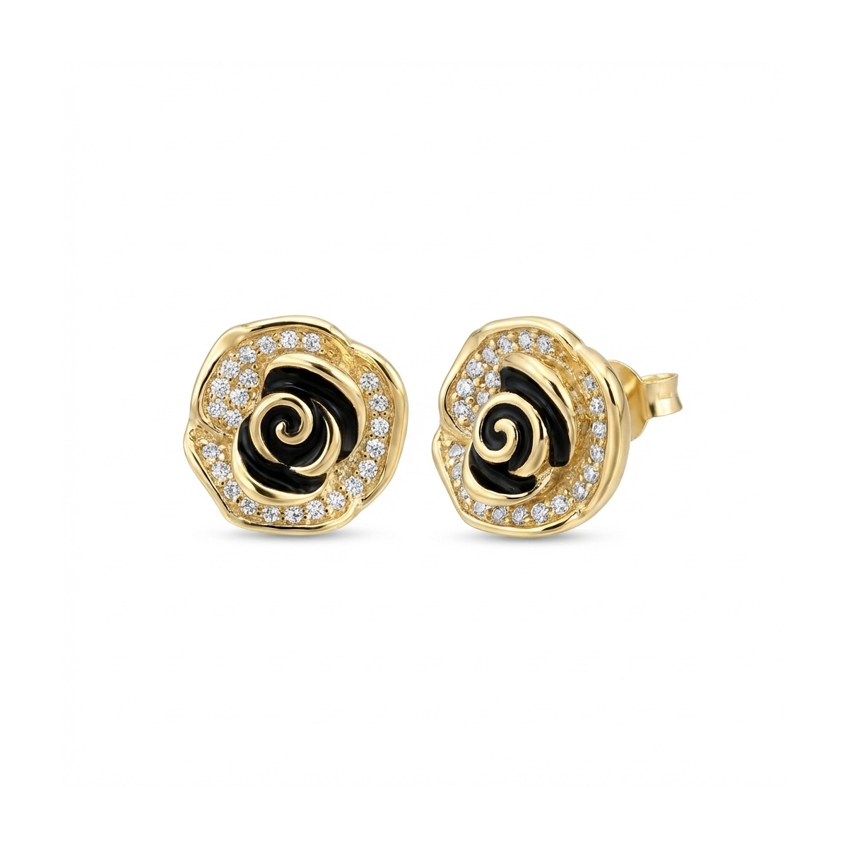 925 Sterling Silver Gold-Plated Rose Stud Earrings | Dublin Silver