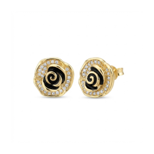 925 Sterling Silver Gold-Plated Rose Stud Earrings | Dublin Silver