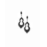 Dublin Silver 925 Sterling Silver Drop Earrings with Black Stone