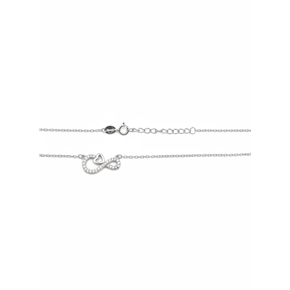925 Sterling Silver Infinity Heart Pendant Necklace 18-inch Chain | Dublin Silver