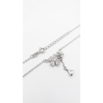 Dublin Silver 925 Sterling Silver Floral Pendant Necklace with Cubic Zirconia