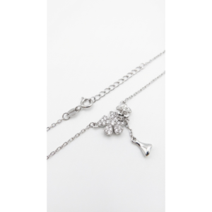 Dublin Silver 925 Sterling Silver Floral Pendant Necklace with Cubic Zirconia