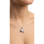 Dublin Silver 925 Sterling Silver Elephant Pendant with Cubic Zirconia