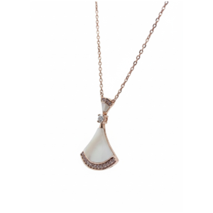 Elegant 925 Sterling Silver Pendant Necklace with Rose Gold Finish
