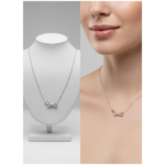 Dublin Silver 925 Sterling Silver Bow Necklace Delicate Chain