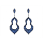 Dublin Silver 925 Sterling Silver Blue Gemstone Dangle Earrings