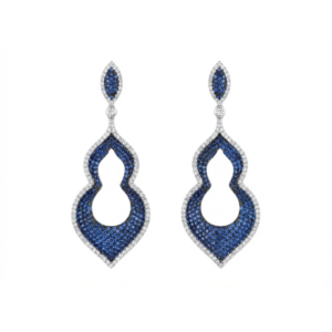 Dublin Silver 925 Sterling Silver Blue Gemstone Dangle Earrings