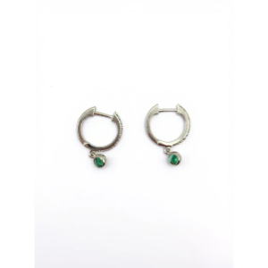 Elegant 925 sterling silver drop earrings with green gemstone, showcasing premium craftsmanship.