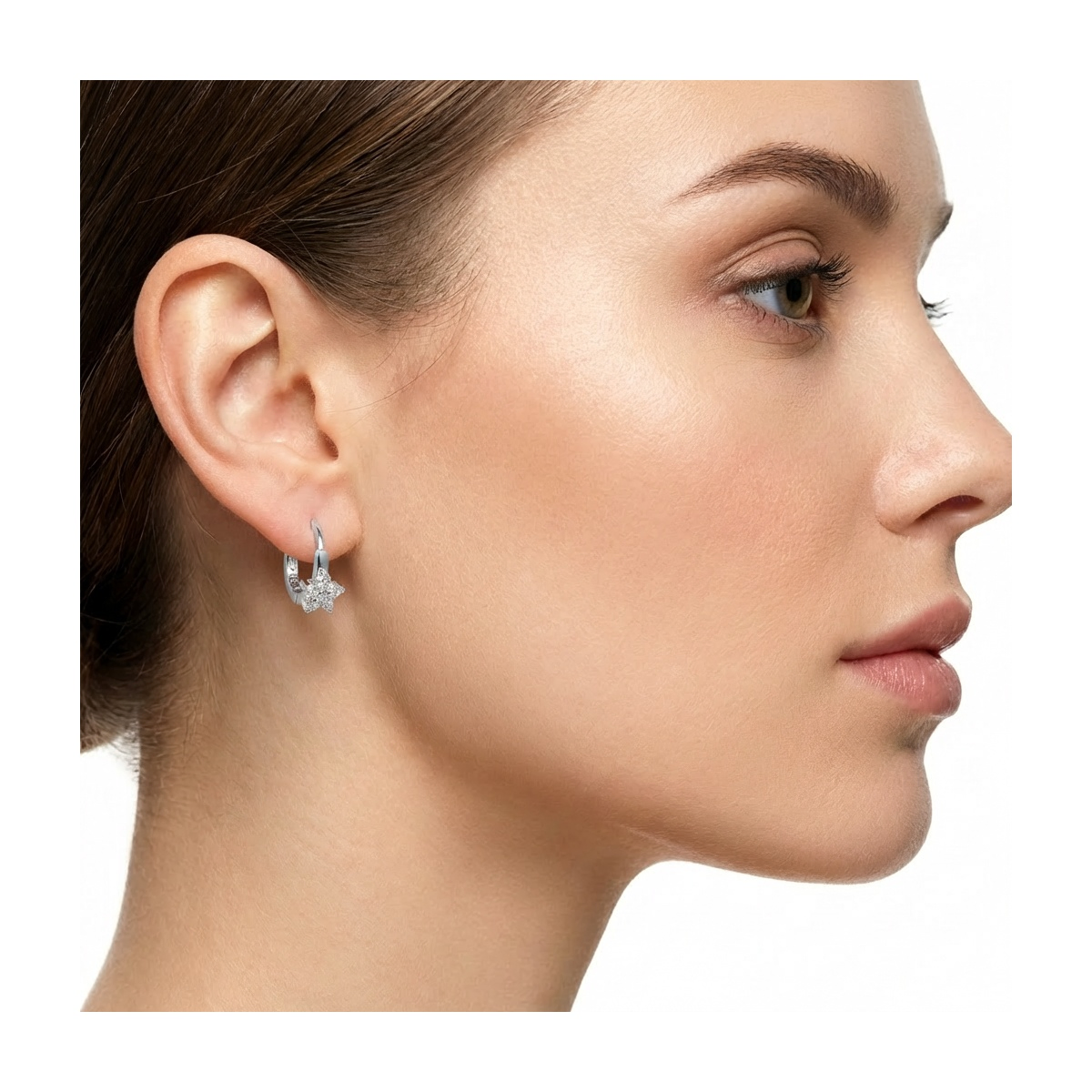 925 Sterling Silver Floral Crystal Stud Earrings | Dublin Silver