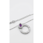Dublin Silver 925 Sterling Silver Amethyst Teardrop Pendant Necklace