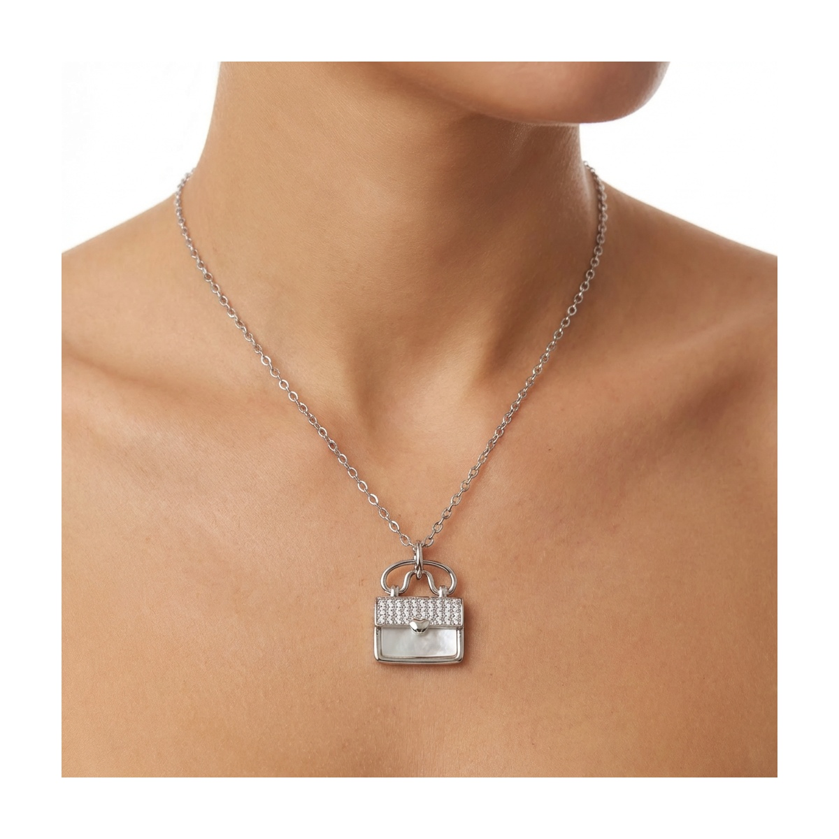 Dublin Silver 925 Sterling Silver Handbag Pendant Necklace