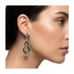 Dublin Silver 925 Sterling Silver Emerald Green Statement Earrings