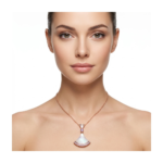 Elegant 925 Sterling Silver Pendant Necklace with Rose Gold Finish