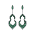 Dublin Silver 925 Sterling Silver Emerald Green Statement Earrings