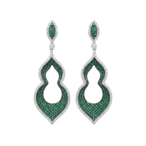 925 Sterling Silver Emerald Green Statement Earrings | Dublin Silver