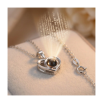 925 Sterling Silver Heart Pendant Necklace with Black Stone | Dublin Silver