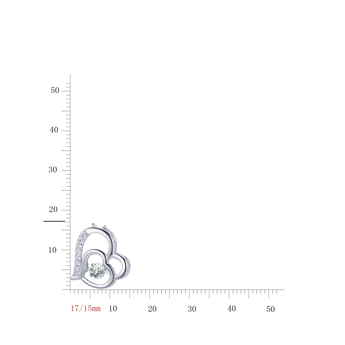 925 Sterling Silver Heart CZ Pendant Necklace | Dublin Silver