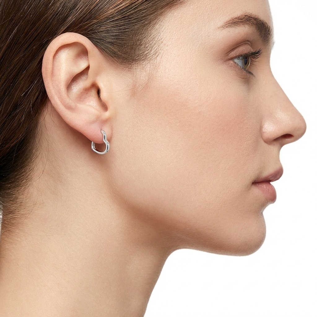 Elegant Glossy 925 Sterling Silver Earrings - Timeless Shine